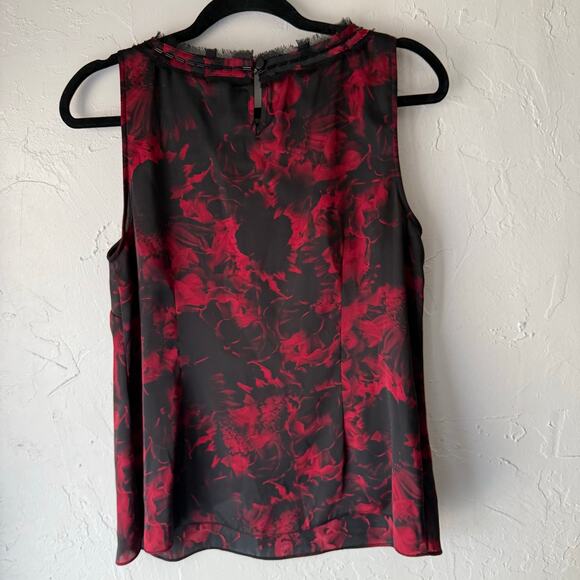 Dana Buchman Y2k Size Medium Red‎ Black Vampire Dark Romantic Sleeveless Top - Picture 4 of 9
